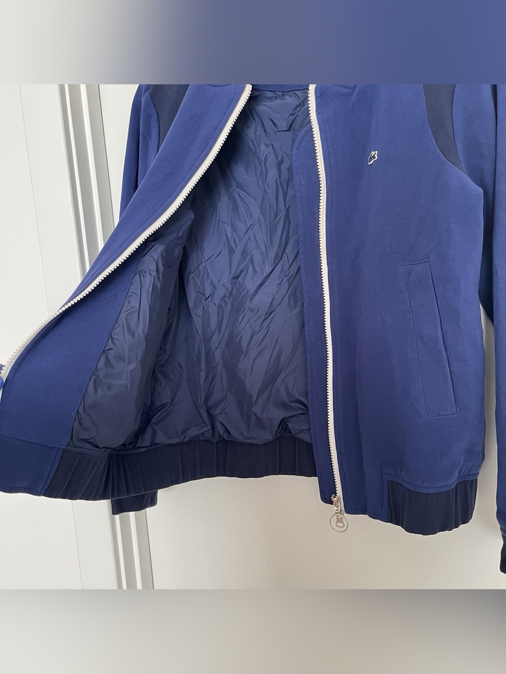 Lacoste Live Women’s Bomber Jacket Size S Blue Black Tennis Preppy Old Money - Picture 5 of 7